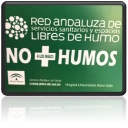 Cartel Red Andaluza de Servicios Sanitarios libre de humos